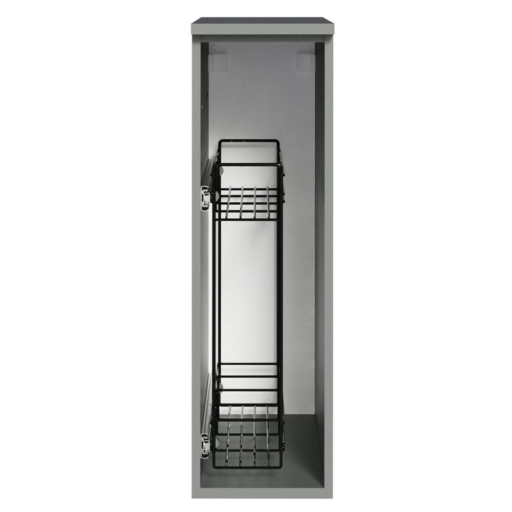 Balcão Armário de Cozinha Porta-Temperos 20 cm Suspenso Cinza Nice Madesa