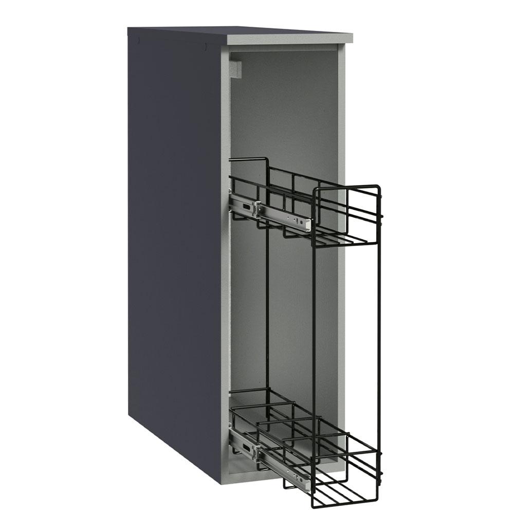 Balcão Armário de Cozinha Porta-Temperos 20 cm Suspenso Cinza Nice Madesa