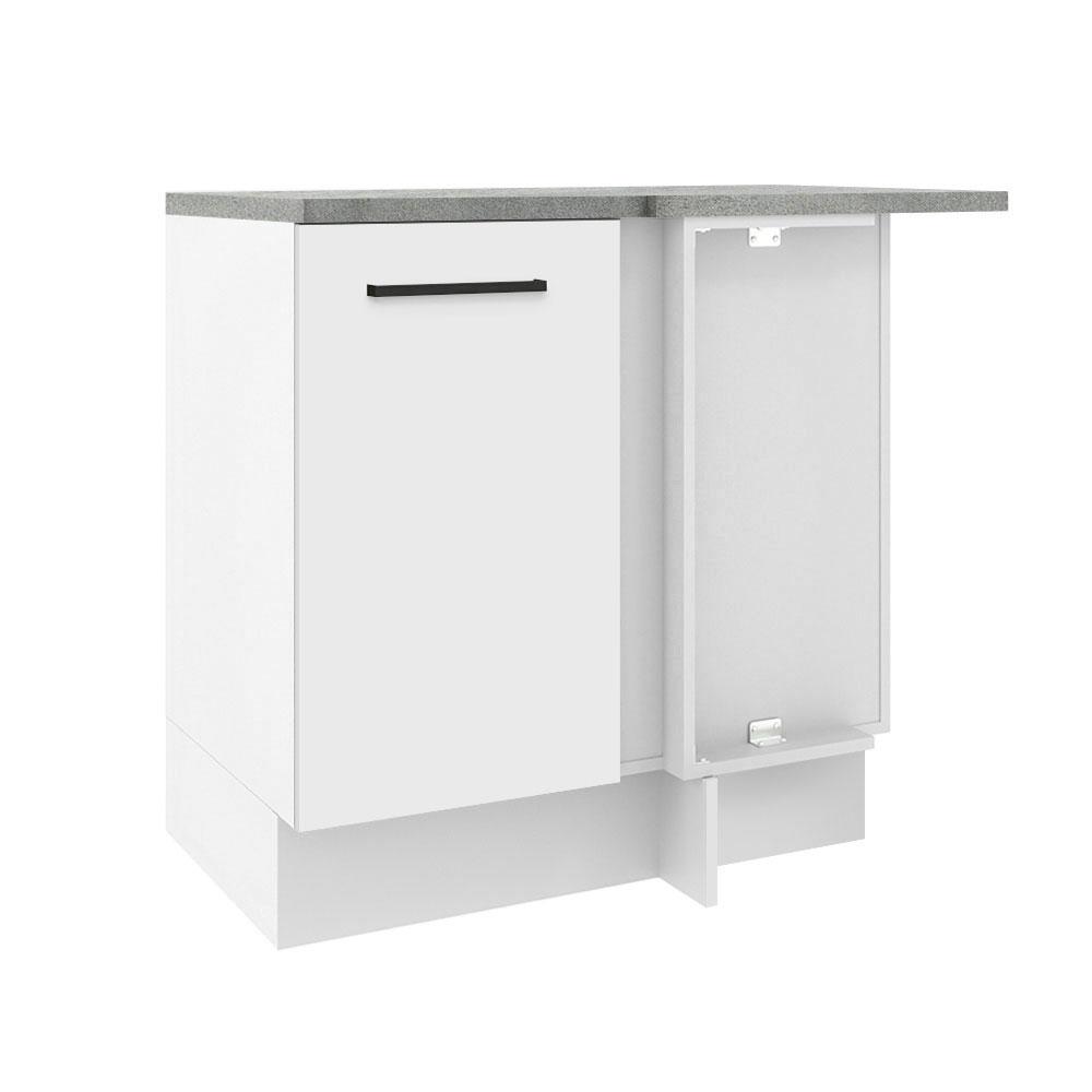 Balcão Armário de Cozinha de Canto 1 Porta Branco Agata Madesa