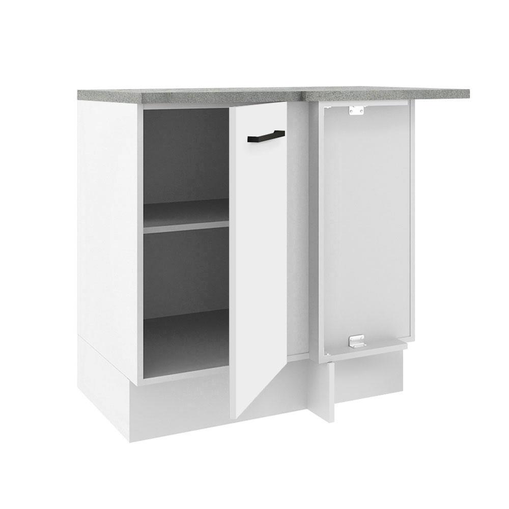 Balcão Armário de Cozinha de Canto 1 Porta Branco Agata Madesa