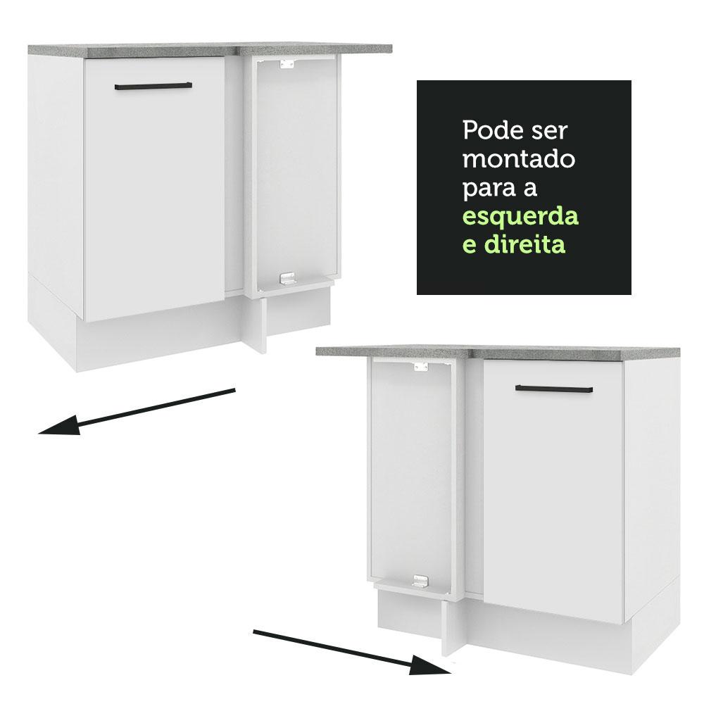 Balcão Armário de Cozinha de Canto 1 Porta Branco Agata Madesa