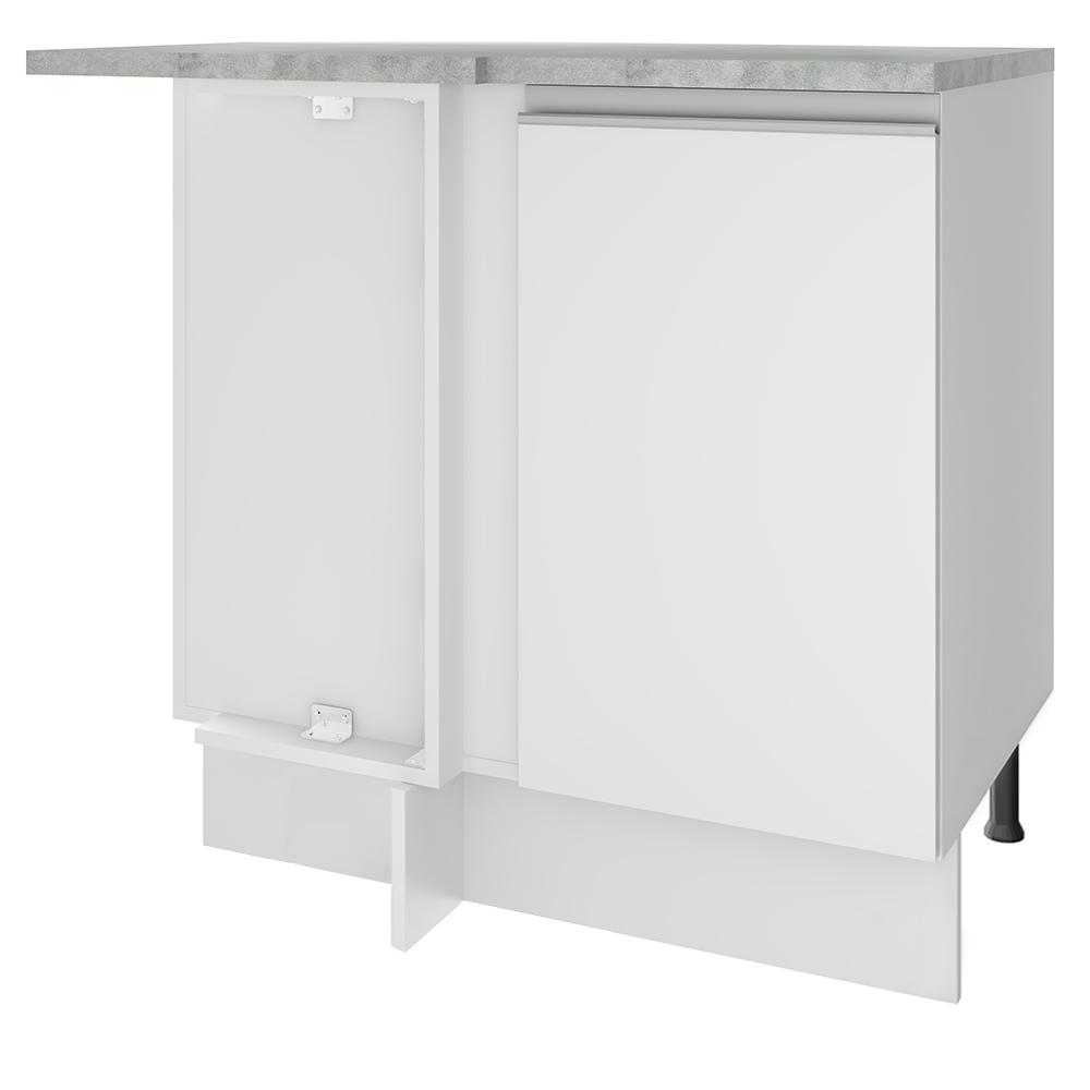 Balcão Armário de Cozinha de Canto 1 Porta Branco Glamy Madesa