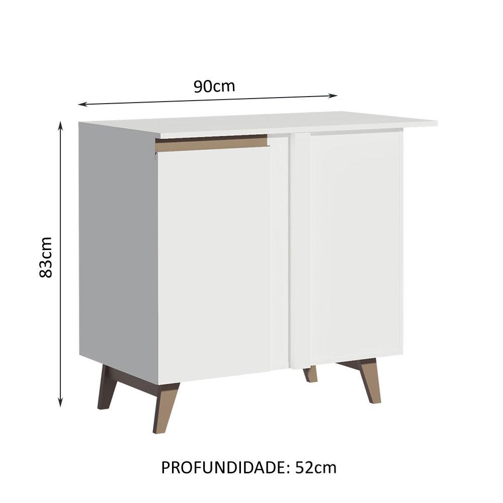 Balcão Armário de Cozinha de Canto 1 Porta Branco Reims Madesa
