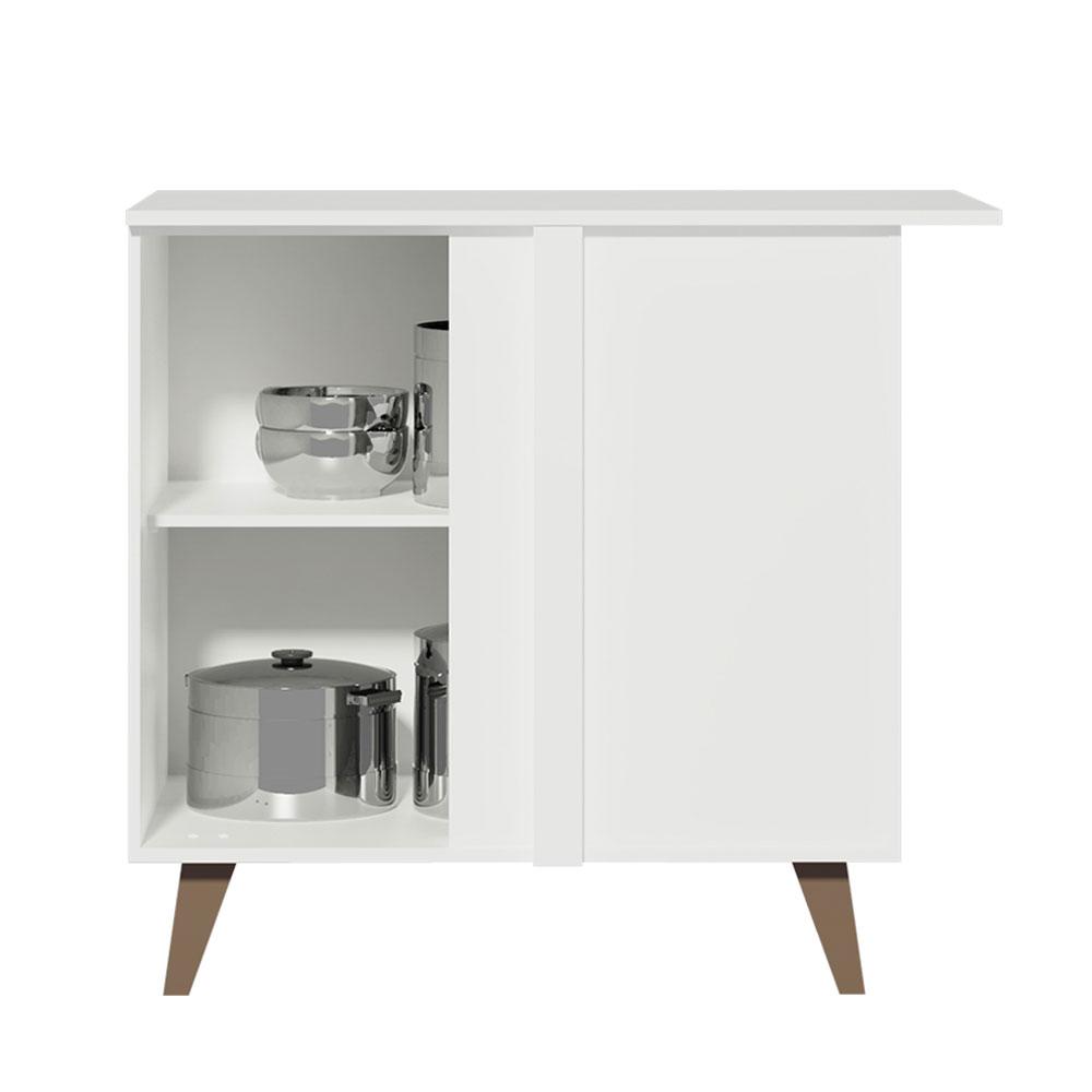 Balcão Armário de Cozinha de Canto 1 Porta Branco Reims Madesa