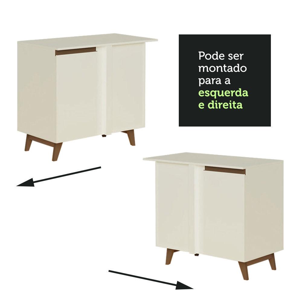 Balcão Armário de Cozinha de Canto 1 Porta Branco Reims Madesa