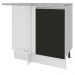 Balcão Armário de Cozinha de Canto 1 Porta Branco/Preto Glamy Madesa