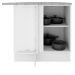 Balcão Armário de Cozinha de Canto 1 Porta Branco/Preto Glamy Madesa