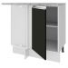 Balcão Armário de Cozinha de Canto 1 Porta Branco/Preto Glamy Madesa