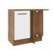 Balcão Armário de Cozinha de Canto 1 Porta Rustic/Branco Agata Madesa