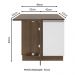 Balcão Armário de Cozinha de Canto 1 Porta Rustic/Branco Glamy Madesa