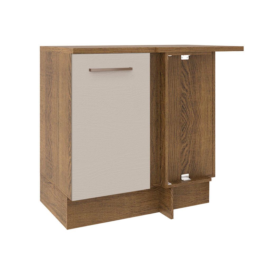 Balcão Armário de Cozinha de Canto 1 Porta Rustic/Crema Agata Madesa