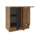 Balcão Armário de Cozinha de Canto 1 Porta Rustic/Preto Agata Madesa