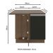 Balcão Armário de Cozinha de Canto 1 Porta Rustic/Preto Glamy Madesa