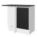 Balcão Armário de Cozinha de Canto 100% MDF 1 Porta Branco/Preto Acordes Madesa