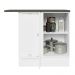 Balcão Armário de Cozinha de Canto 100% MDF 1 Porta Branco/Preto Acordes Madesa