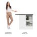 Balcão Armário de Cozinha de Canto 100% MDF 1 Porta Branco/Preto Acordes Madesa