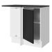 Balcão Armário de Cozinha de Canto 100% MDF 1 Porta Branco/Preto Acordes Madesa