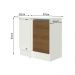 Balcão Armário de Cozinha de Canto 100% MDF com Tampo 1 Porta Branco/Rustic Smart Madesa