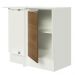 Balcão Armário de Cozinha de Canto 100% MDF com Tampo 1 Porta Branco/Rustic Smart Madesa