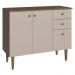 Balcão Gabinete 3 Portas 2 Gavetas Rustic/Crema Gourmet Madesa