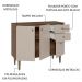 Balcão Gabinete 3 Portas 2 Gavetas Rustic/Crema Gourmet Madesa