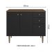 Balcão Gabinete 3 Portas 2 Gavetas Rustic/Preto Gourmet Madesa