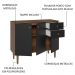 Balcão Gabinete 3 Portas 2 Gavetas Rustic/Preto Gourmet Madesa