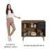 Balcão Gabinete 3 Portas 2 Gavetas Rustic/Preto Gourmet Madesa
