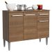 Balcão Gabinete Armário de Cozinha 3 Portas e 1 Gaveta Rustic Emilly Madesa