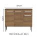 Balcão Gabinete Armário de Cozinha 3 Portas e 1 Gaveta Rustic Emilly Madesa