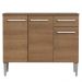 Balcão Gabinete Armário de Cozinha 3 Portas e 1 Gaveta Rustic Emilly Madesa