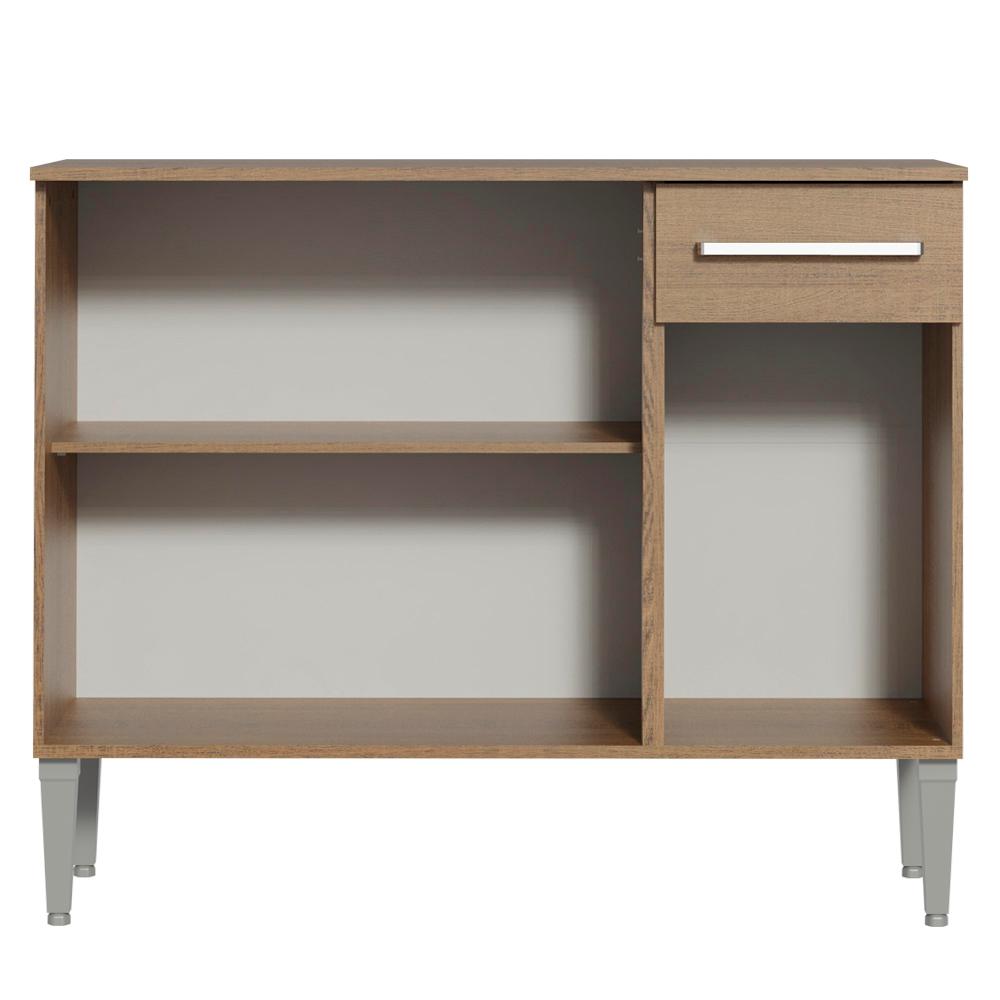 Balcão Gabinete Armário de Cozinha 3 Portas e 1 Gaveta Rustic Emilly Madesa