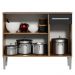 Balcão Gabinete Armário de Cozinha 3 Portas e 1 Gaveta Rustic/Preto Emilly Madesa