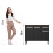 Balcão Gabinete Armário de Cozinha 3 Portas e 1 Gaveta Rustic/Preto Emilly Madesa