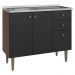 Balcão Gabinete com Pia 3 Portas e 2 Gavetas 105cm Rustic/Preto Gourmet Madesa