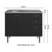 Balcão Gabinete com Pia 3 Portas e 2 Gavetas 105cm Rustic/Preto Gourmet Madesa