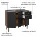 Balcão Gabinete com Pia 3 Portas e 2 Gavetas 105cm Rustic/Preto Gourmet Madesa