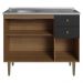 Balcão Gabinete com Pia 3 Portas e 2 Gavetas 105cm Rustic/Preto Gourmet Madesa