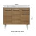 Balcão Gabinete com Pia Armário de Cozinha 3 Portas e 1 Gaveta 105cm Rustic Emilly Madesa