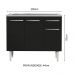 Balcão Gabinete com Pia Armário de Cozinha 3 Portas e 1 Gaveta 105cm Rustic/Preto Emilly Madesa