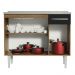 Balcão Gabinete com Pia Armário de Cozinha 3 Portas e 1 Gaveta 105cm Rustic/Preto Emilly Madesa