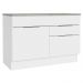 Balcão Gabinete de Pia 120 cm 1 Portas e 2 Gavetas (Com Tampo) Branco Stella Madesa