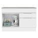 Balcão Gabinete de Pia 120 cm 1 Portas e 2 Gavetas (Com Tampo) Branco Stella Madesa
