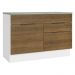Balcão Gabinete de Pia 120 cm 1 Portas e 2 Gavetas (Com Tampo) Branco/Rustic Stella Madesa