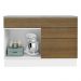Balcão Gabinete de Pia 120 cm 1 Portas e 2 Gavetas (Com Tampo) Branco/Rustic Stella Madesa
