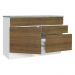 Balcão Gabinete de Pia 120 cm 1 Portas e 2 Gavetas (Com Tampo) Branco/Rustic Stella Madesa