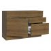 Balcão Gabinete de Pia 120 cm 1 Portas e 2 Gavetas (Com Tampo) Rustic Stella Madesa