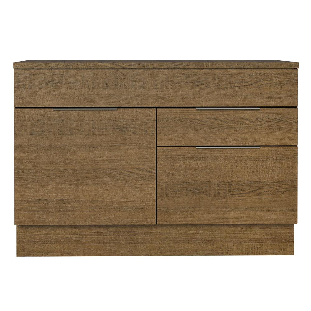 Balcão Gabinete de Pia 120 cm 1 Portas e 2 Gavetas (Com Tampo) Rustic Stella Madesa