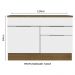 Balcão Gabinete de Pia 120 cm 1 Portas e 2 Gavetas (Com Tampo) Rustic/Branco Stella Madesa
