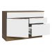 Balcão Gabinete de Pia 120 cm 1 Portas e 2 Gavetas (Com Tampo) Rustic/Branco Stella Madesa